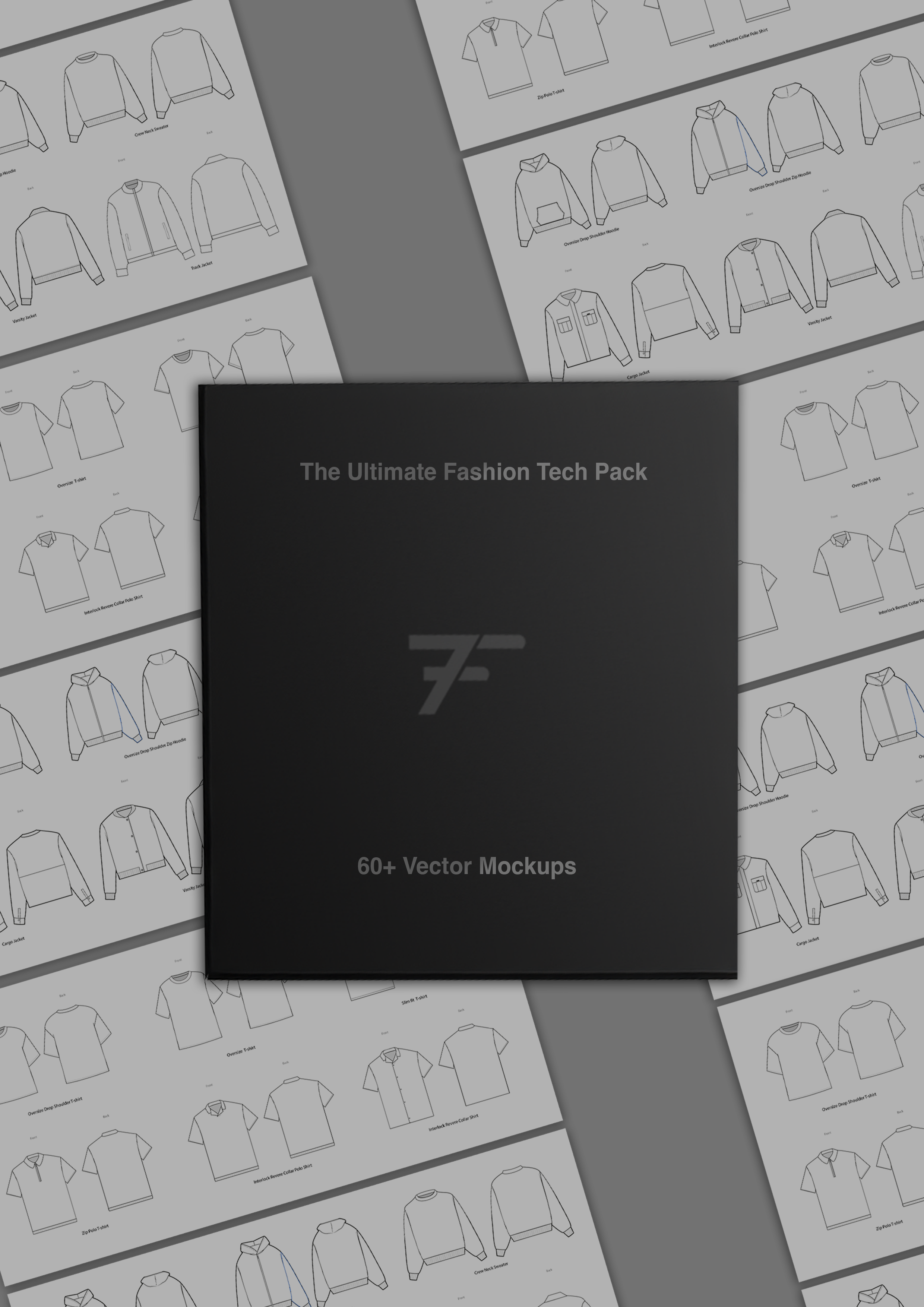 Tech Pack 60+ Vector Flatlay Drawings + Extras - To7Figures